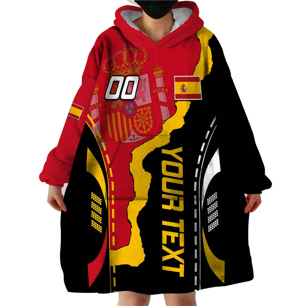 Custom Spain Wearable Blanket Hoodie La Rojita Football Go Champions - Wonder Print Shop