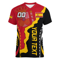 Custom Spain Women V Neck T Shirt La Rojita Football Go Champions - Wonder Print Shop