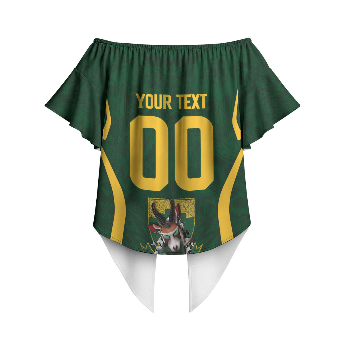 South Africa Rugby National Heritage Custom Off Shoulder Wrap Waist Top Traditional Ndebele Inspired