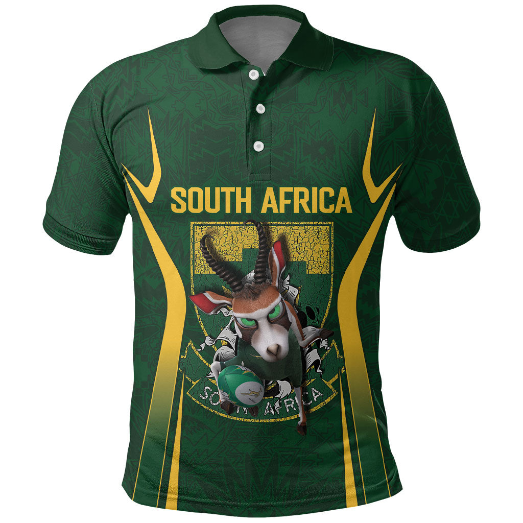 South Africa Rugby National Heritage Custom Polo Shirt Traditional Ndebele Inspired LT9
