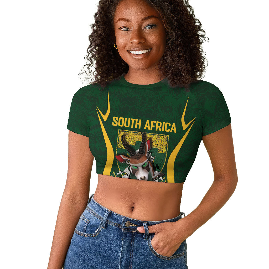 South Africa Rugby National Heritage Custom Raglan Cropped T shirt Traditional Ndebele Inspired