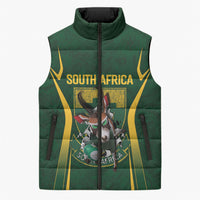 South Africa Rugby National Heritage Custom Sleeveless Puffer Jacket Traditional Ndebele Inspired