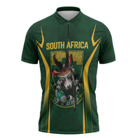South Africa Rugby National Heritage Custom Zipper Polo Shirt Traditional Ndebele Inspired