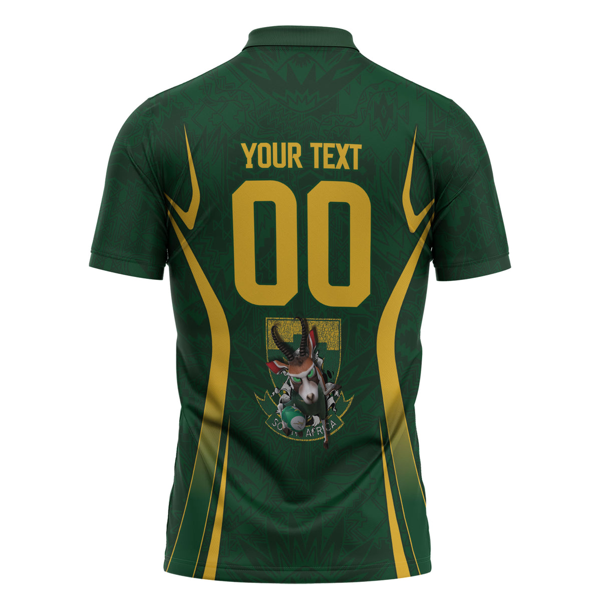 South Africa Rugby National Heritage Custom Zipper Polo Shirt Traditional Ndebele Inspired