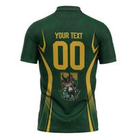 South Africa Rugby National Heritage Custom Zipper Polo Shirt Traditional Ndebele Inspired