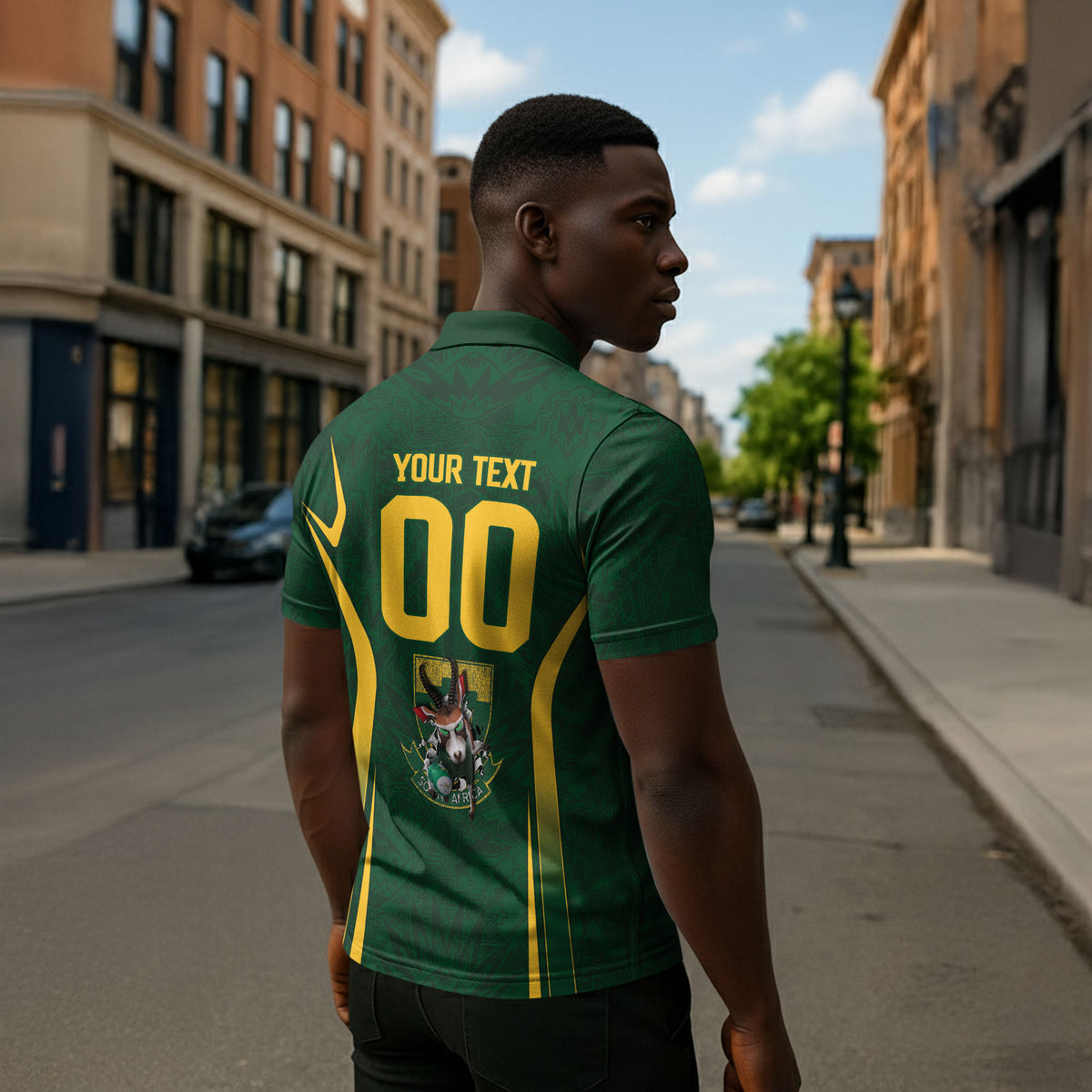 South Africa Rugby National Heritage Custom Zipper Polo Shirt Traditional Ndebele Inspired
