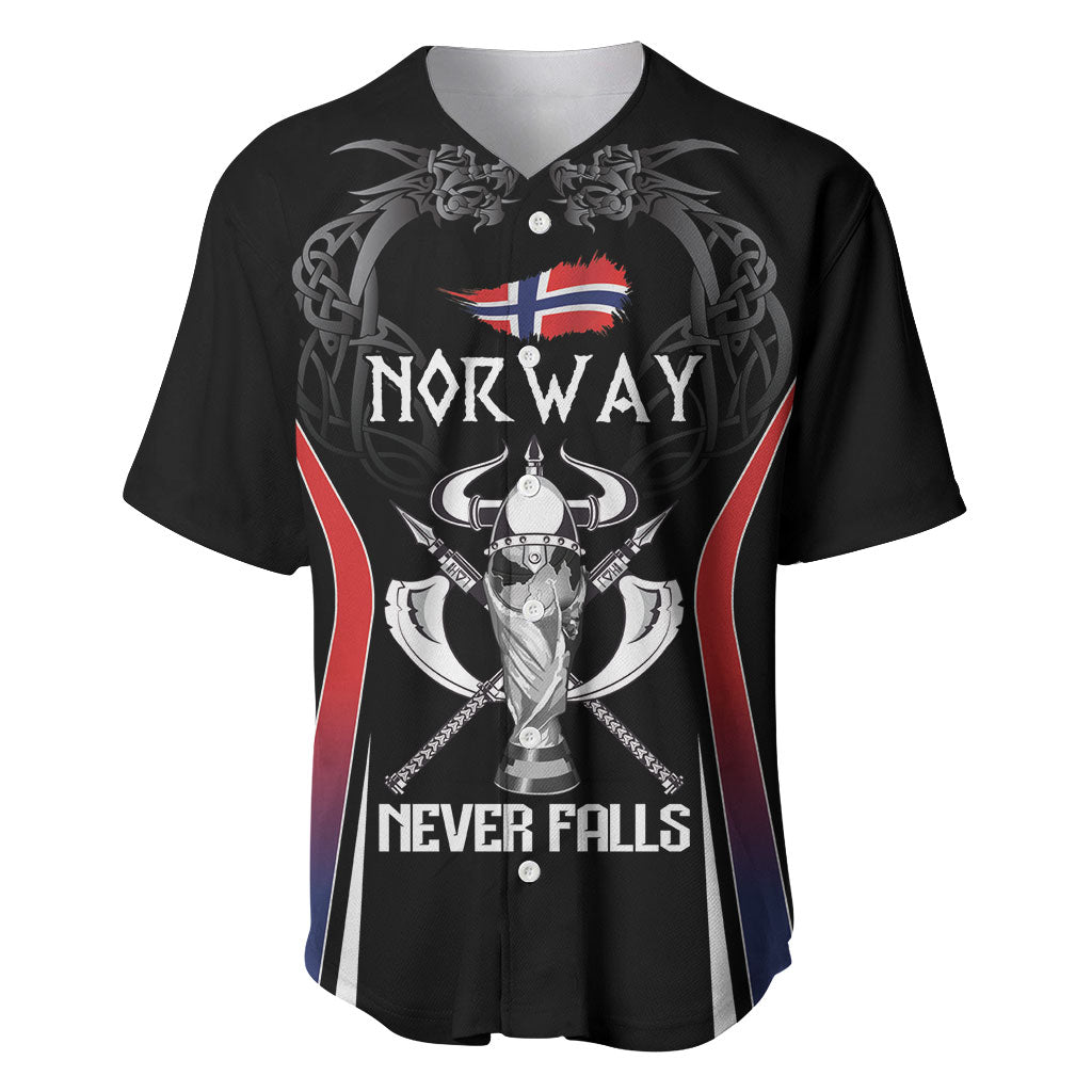 Custom Norway Viking Heritage Baseball Jersey Norge Never Falls Quarterfinal Edition