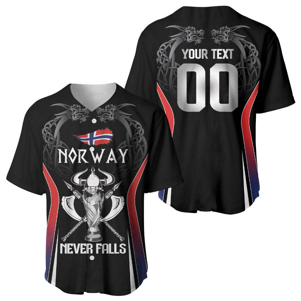 Custom Norway Viking Heritage Baseball Jersey Norge Never Falls Quarterfinal Edition