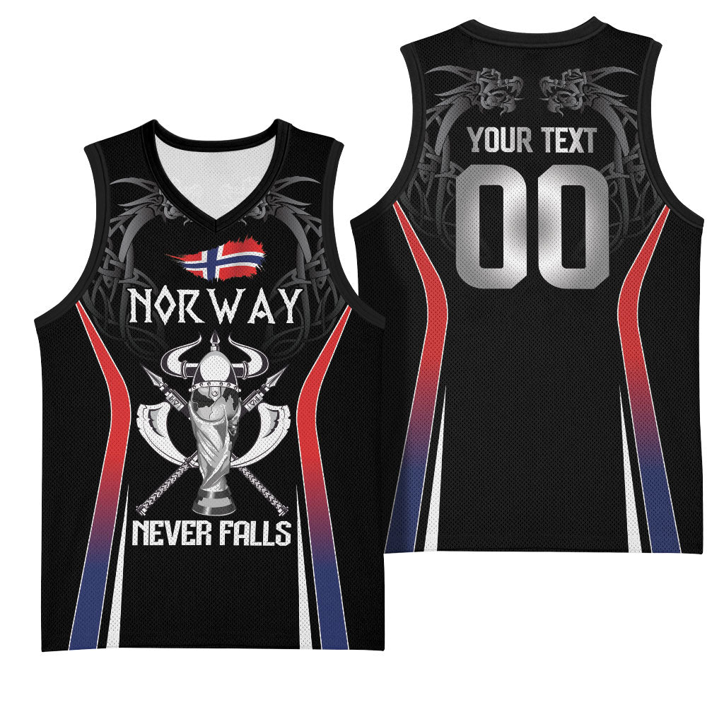 Custom Norway Viking Heritage Basketball Jersey Norge Never Falls Quarterfinal Edition