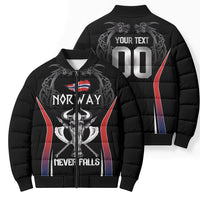 Custom Norway Viking Heritage Bomber Puffer Jacket Norge Never Falls Quarterfinal Edition