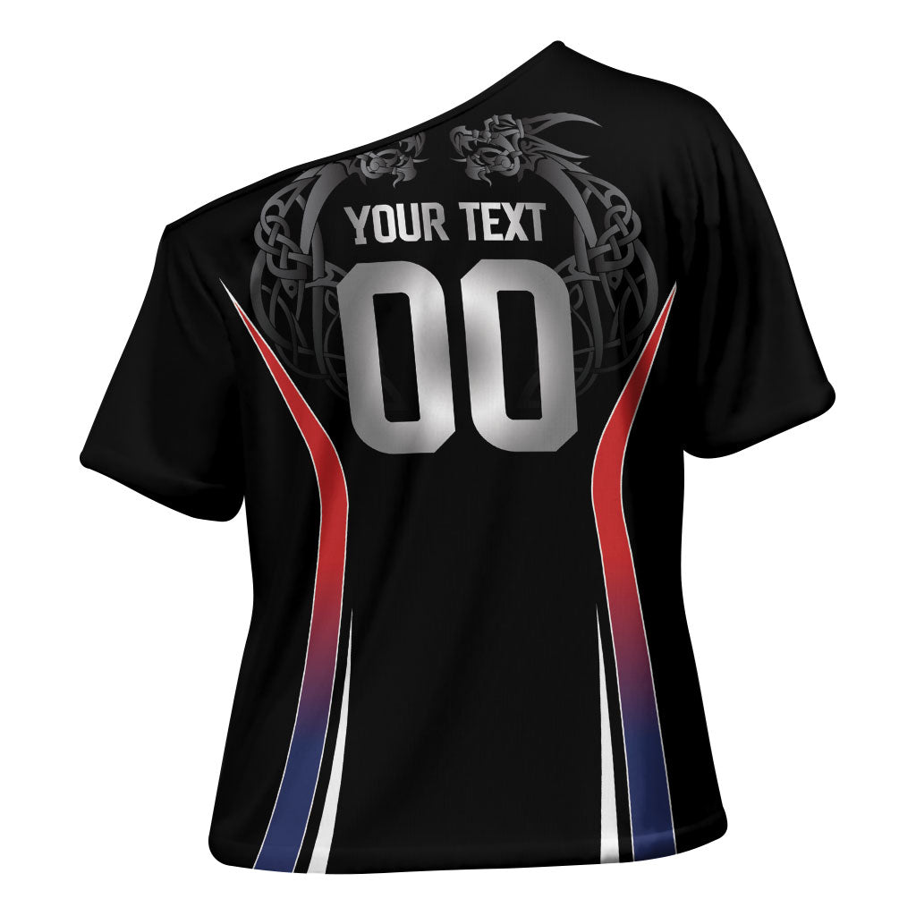 Custom Norway Viking Heritage Cross Shoulder Shirt Norge Never Falls Quarterfinal Edition