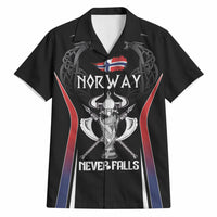 Custom Norway Viking Heritage Hawaiian Shirt Norge Never Falls Quarterfinal Edition