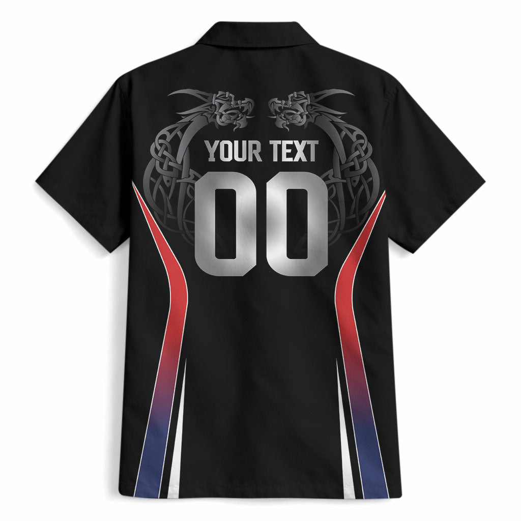 Custom Norway Viking Heritage Hawaiian Shirt Norge Never Falls Quarterfinal Edition