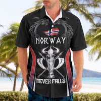 Custom Norway Viking Heritage Hawaiian Shirt Norge Never Falls Quarterfinal Edition