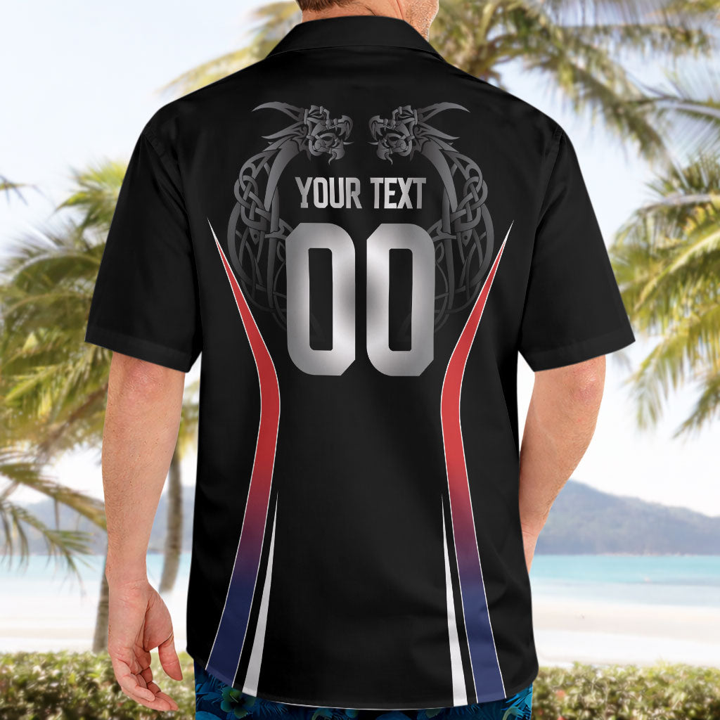 Custom Norway Viking Heritage Hawaiian Shirt Norge Never Falls Quarterfinal Edition