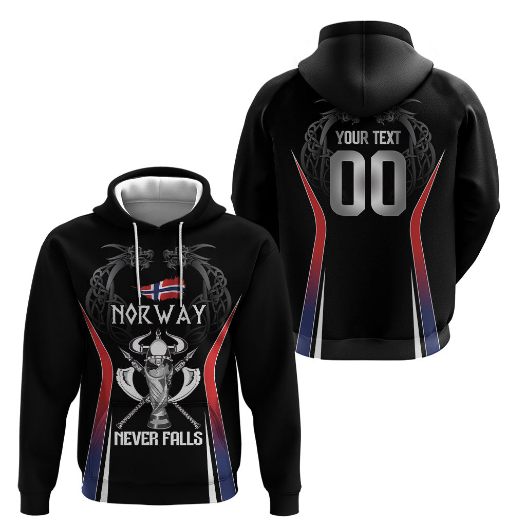 Custom Norway Viking Heritage Hoodie Norge Never Falls Quarterfinal Edition