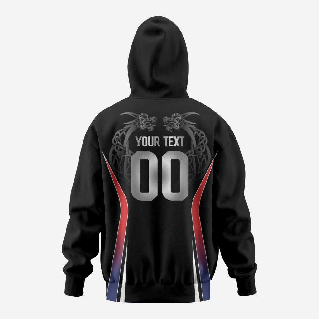 Custom Norway Viking Heritage Hoodie Norge Never Falls Quarterfinal Edition
