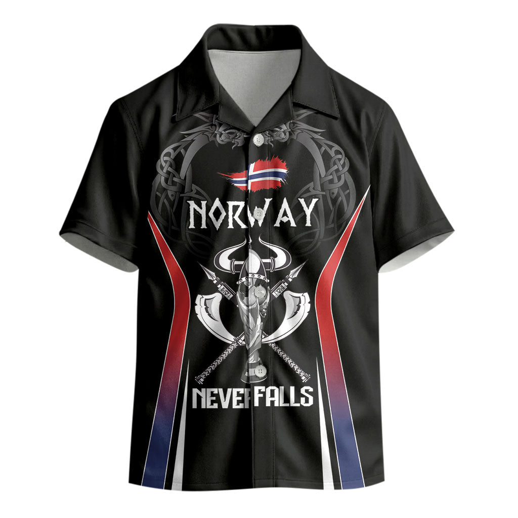 Custom Norway Viking Heritage Kid Hawaiian Shirt Norge Never Falls Quarterfinal Edition