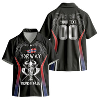 Custom Norway Viking Heritage Kid Hawaiian Shirt Norge Never Falls Quarterfinal Edition