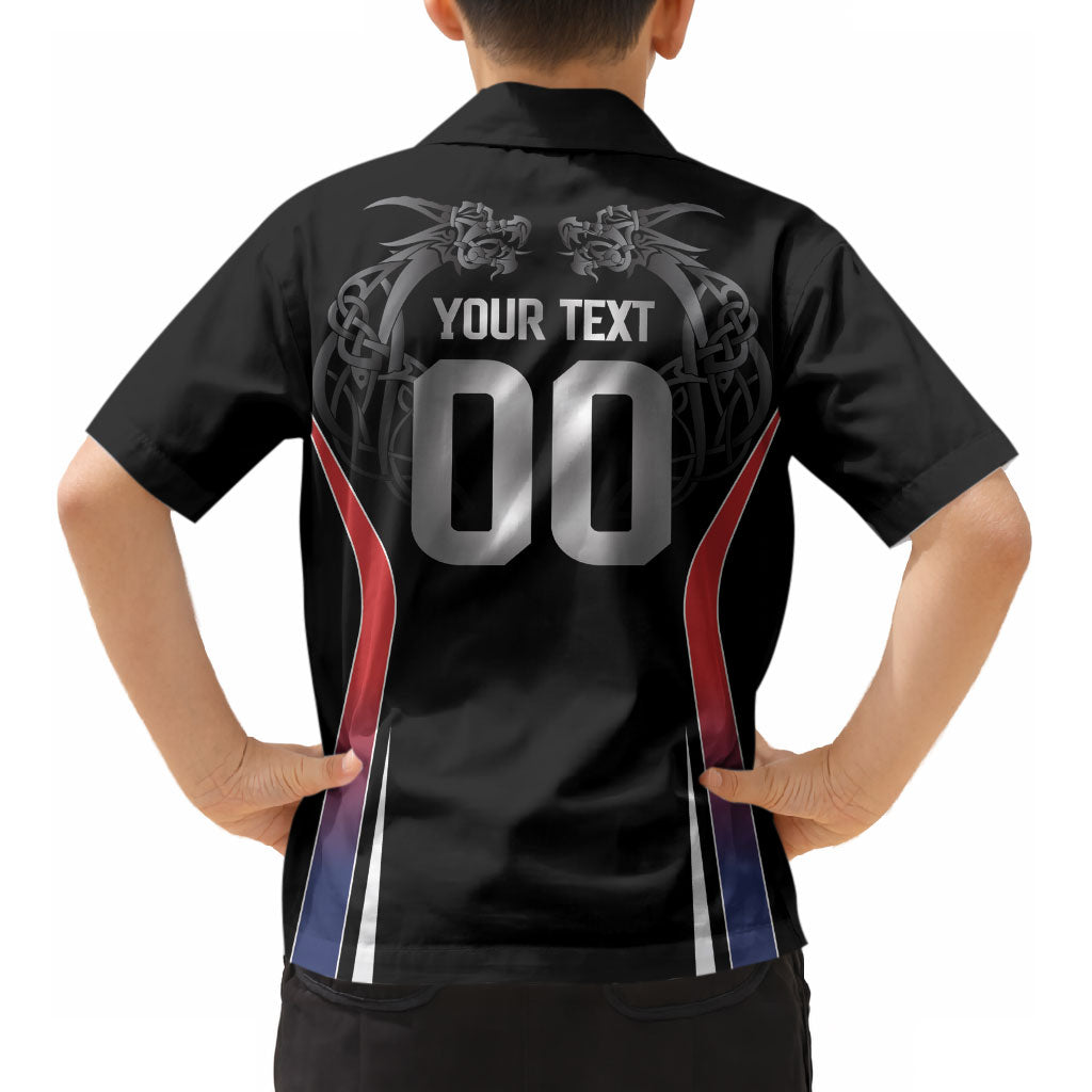 Custom Norway Viking Heritage Kid Hawaiian Shirt Norge Never Falls Quarterfinal Edition