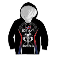 Custom Norway Viking Heritage Kid Hoodie Norge Never Falls Quarterfinal Edition