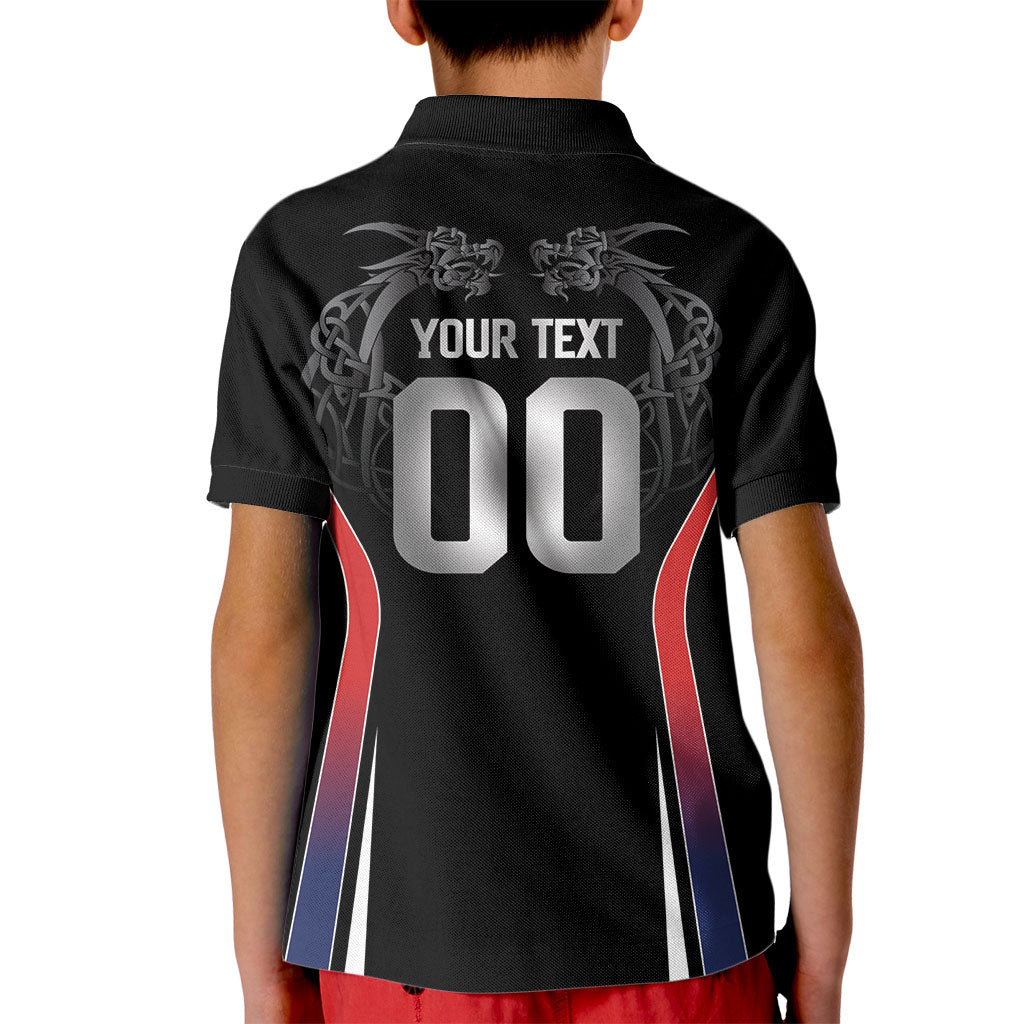 Custom Norway Viking Heritage Kid Polo Shirt Norge Never Falls Quarterfinal Edition