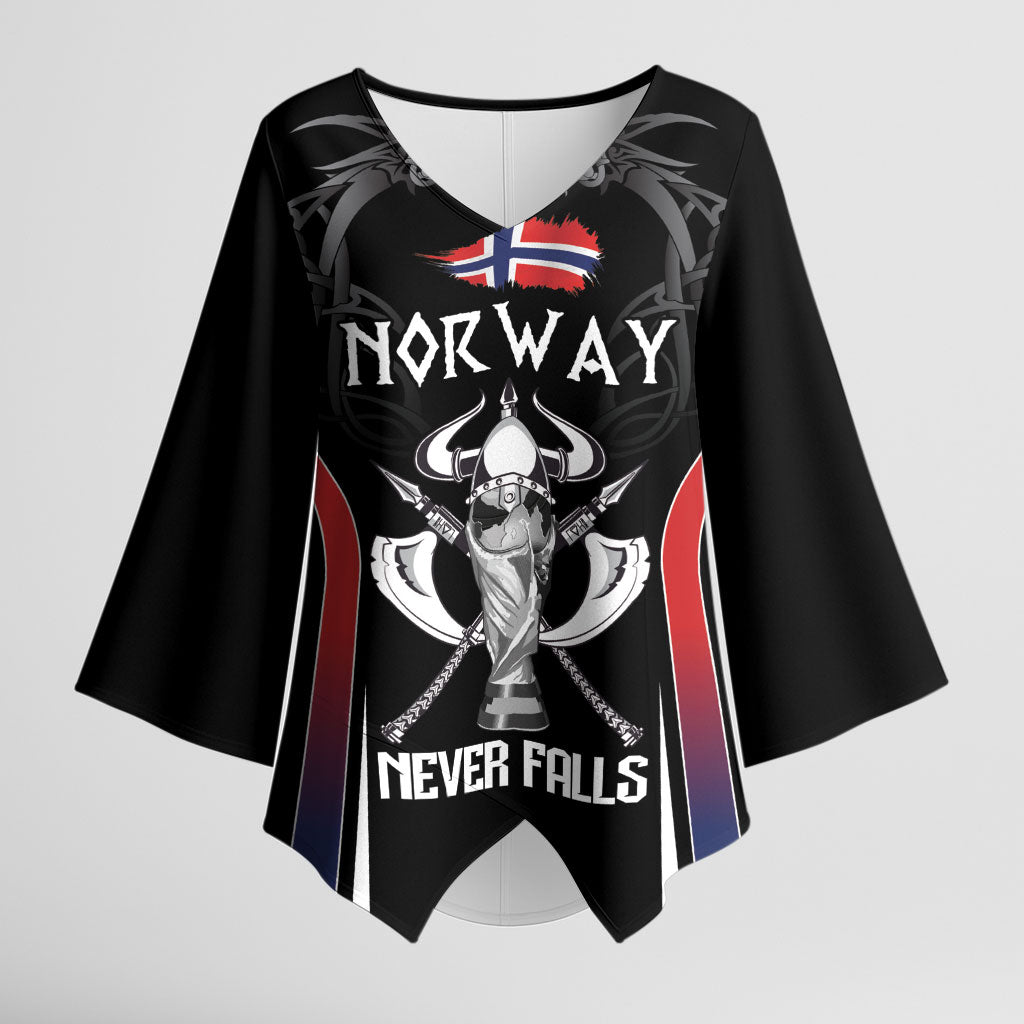 Custom Norway Viking Heritage Kimono Sleeve Blouse Norge Never Falls Quarterfinal Edition