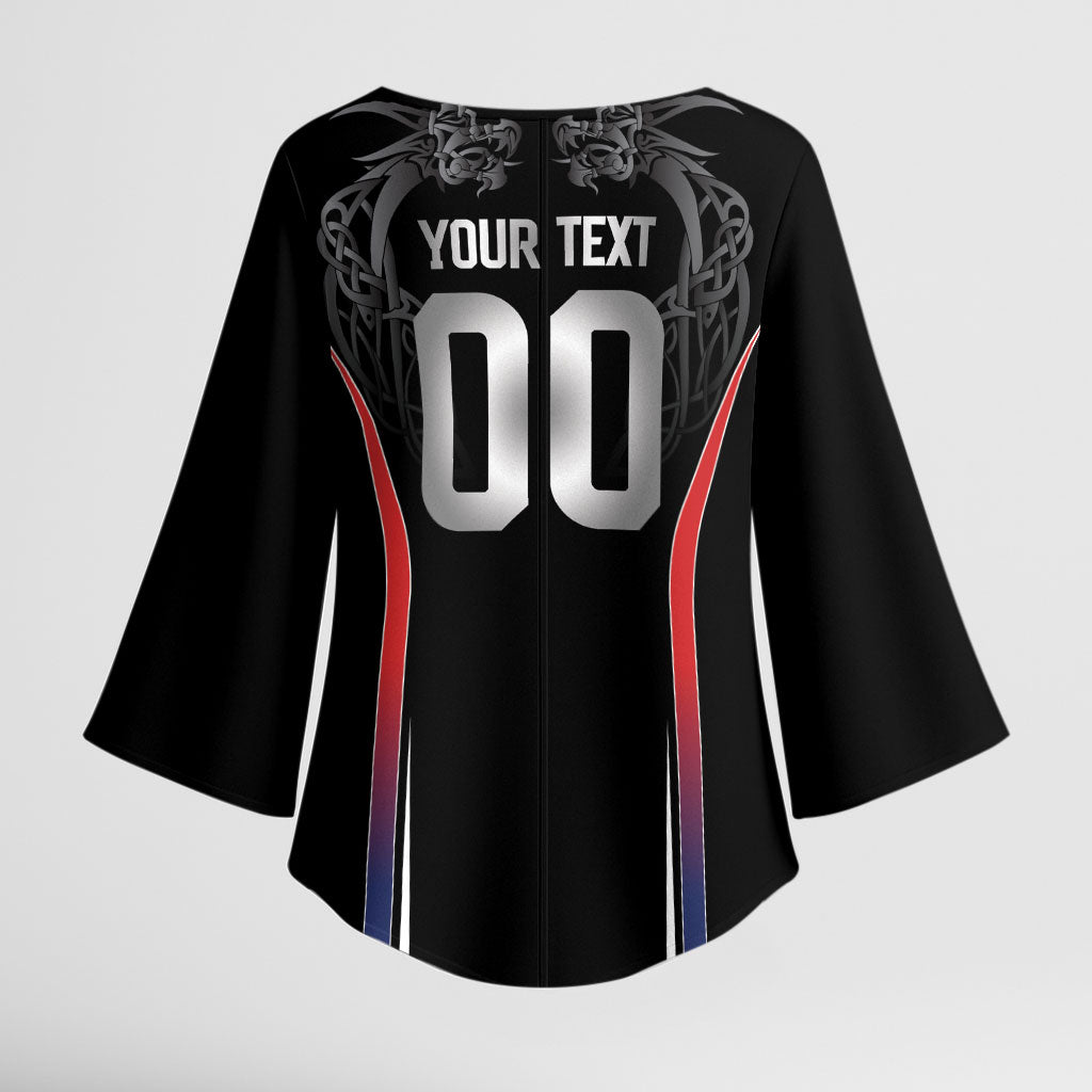 Custom Norway Viking Heritage Kimono Sleeve Blouse Norge Never Falls Quarterfinal Edition