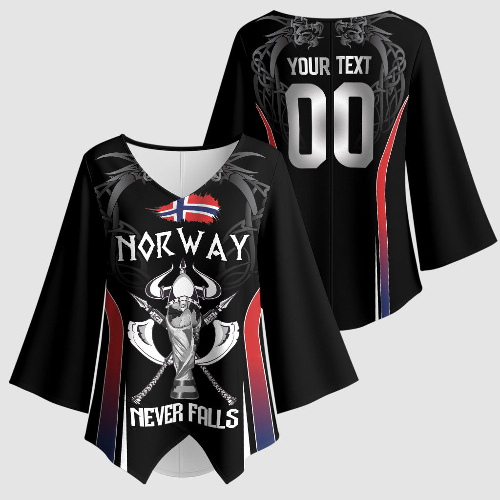 Custom Norway Viking Heritage Kimono Sleeve Blouse Norge Never Falls Quarterfinal Edition