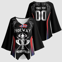 Custom Norway Viking Heritage Kimono Sleeve Blouse Norge Never Falls Quarterfinal Edition