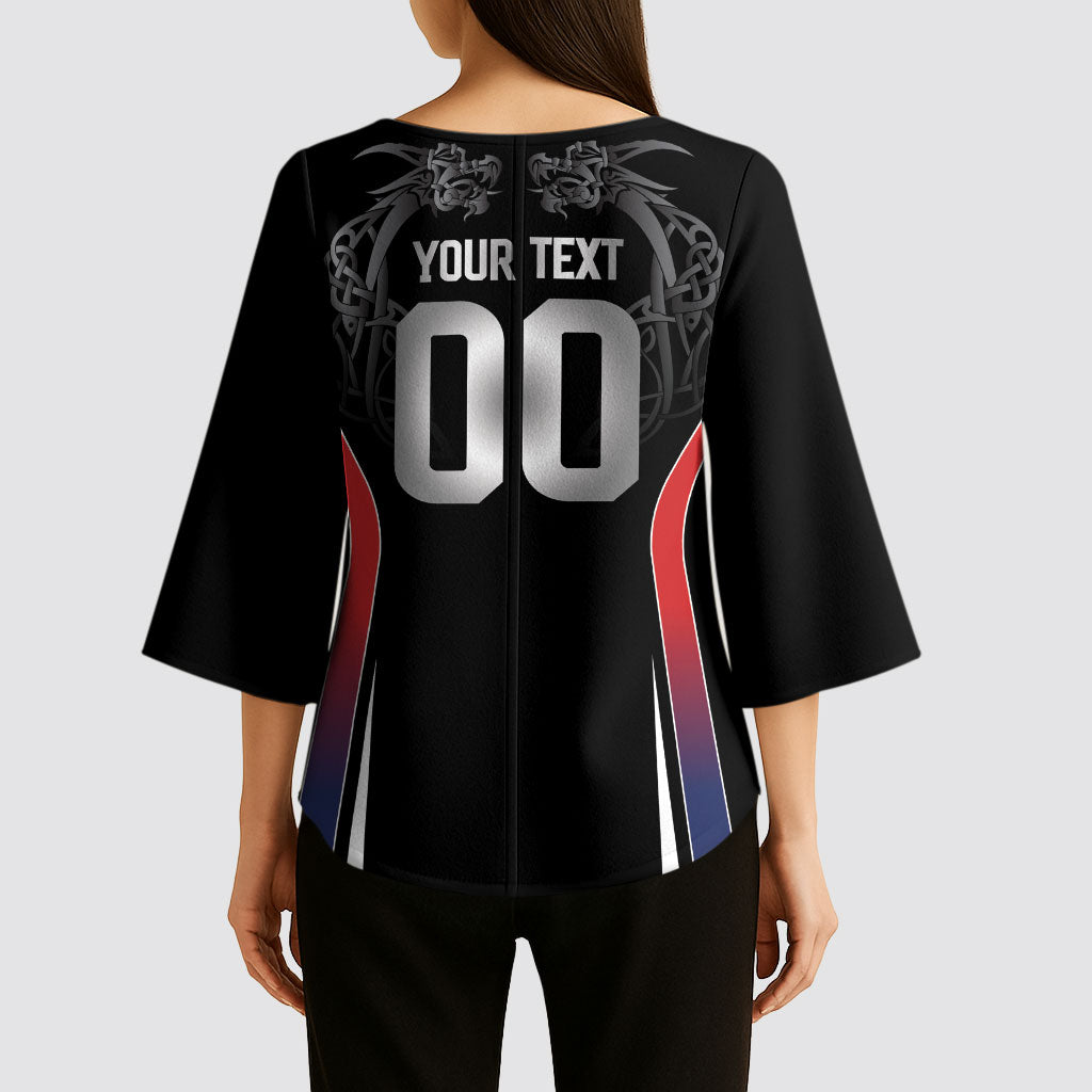 Custom Norway Viking Heritage Kimono Sleeve Blouse Norge Never Falls Quarterfinal Edition