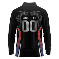 Custom Norway Viking Heritage Long Sleeve Polo Shirt Norge Never Falls Quarterfinal Edition