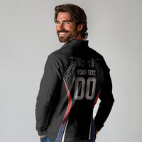 Custom Norway Viking Heritage Long Sleeve Polo Shirt Norge Never Falls Quarterfinal Edition