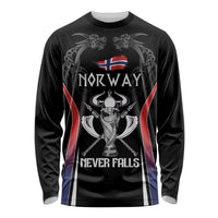 Custom Norway Viking Heritage Long Sleeve Shirt Norge Never Falls Quarterfinal Edition