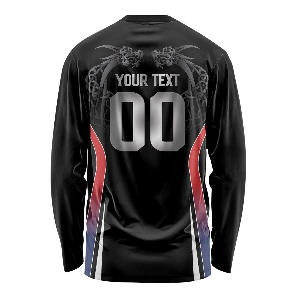 Custom Norway Viking Heritage Long Sleeve Shirt Norge Never Falls Quarterfinal Edition