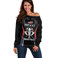 Custom Norway Viking Heritage Off Shoulder Sweater Norge Never Falls Quarterfinal Edition