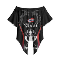 Custom Norway Viking Heritage Off Shoulder Wrap Waist Top Norge Never Falls Quarterfinal Edition
