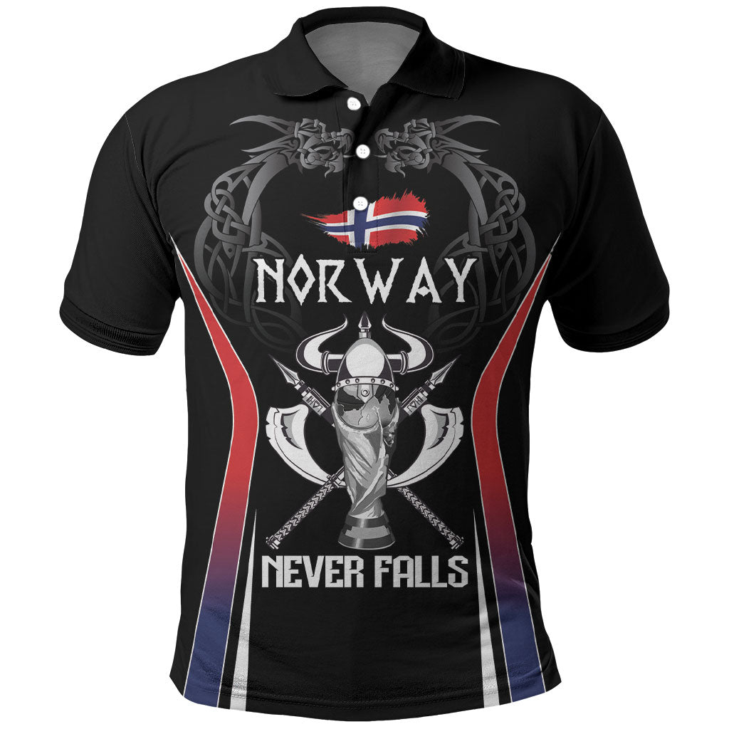 Custom Norway Viking Heritage Polo Shirt Norge Never Falls Quarterfinal Edition