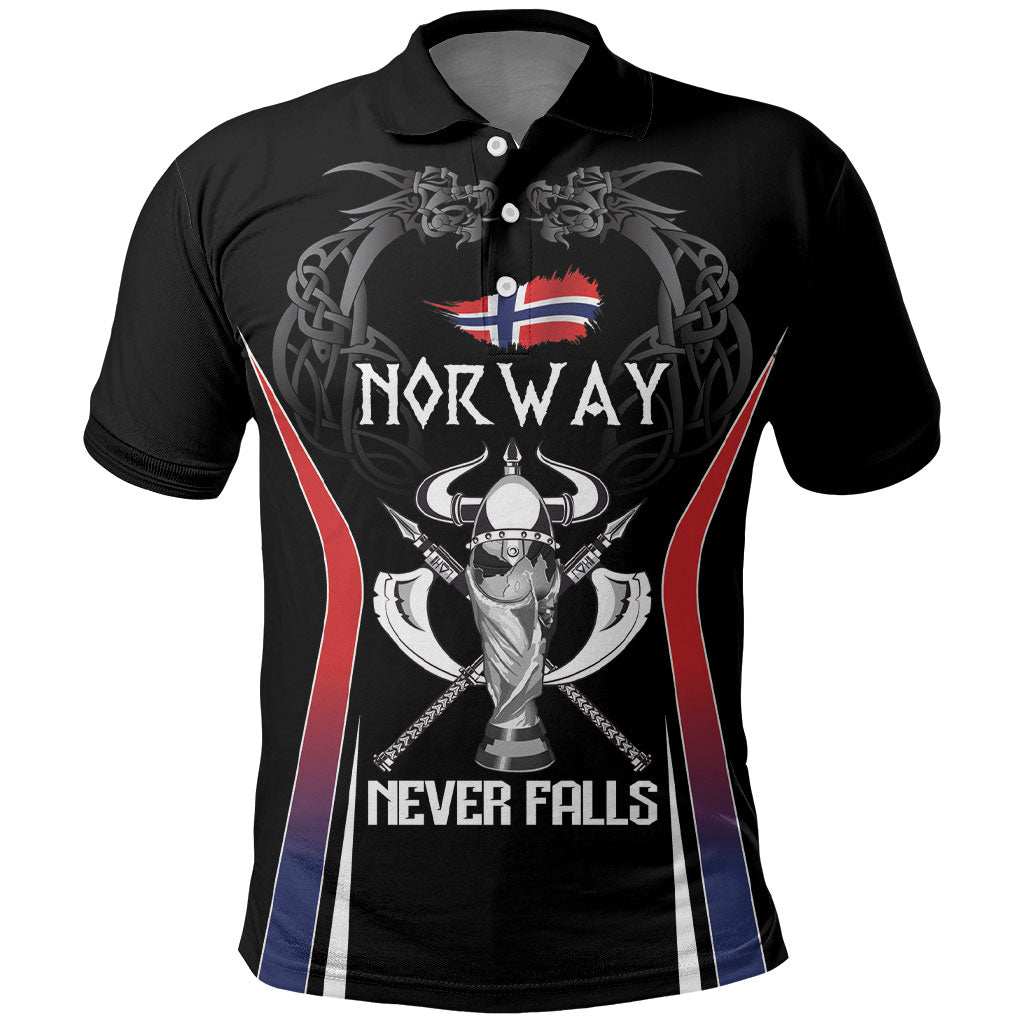 Custom Norway Viking Heritage Polo Shirt Norge Never Falls Quarterfinal Edition LT9