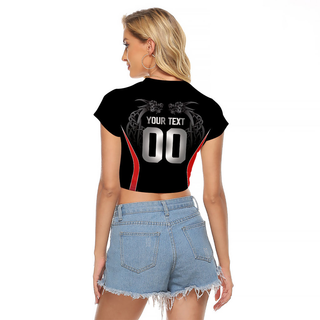 Custom Norway Viking Heritage Raglan Cropped T Shirt Norge Never Falls Quarterfinal Edition