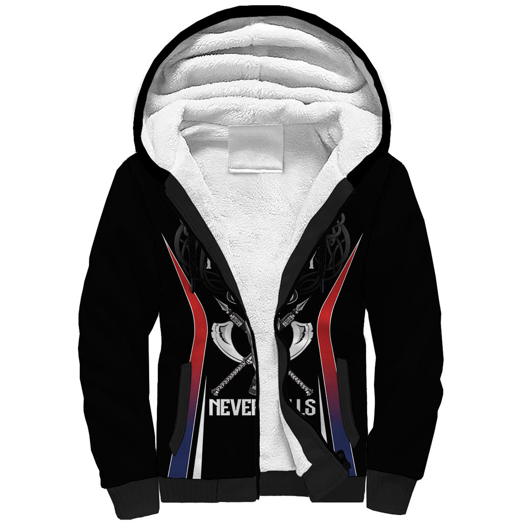 Custom Norway Viking Heritage Sherpa Hoodie Norge Never Falls Quarterfinal Edition