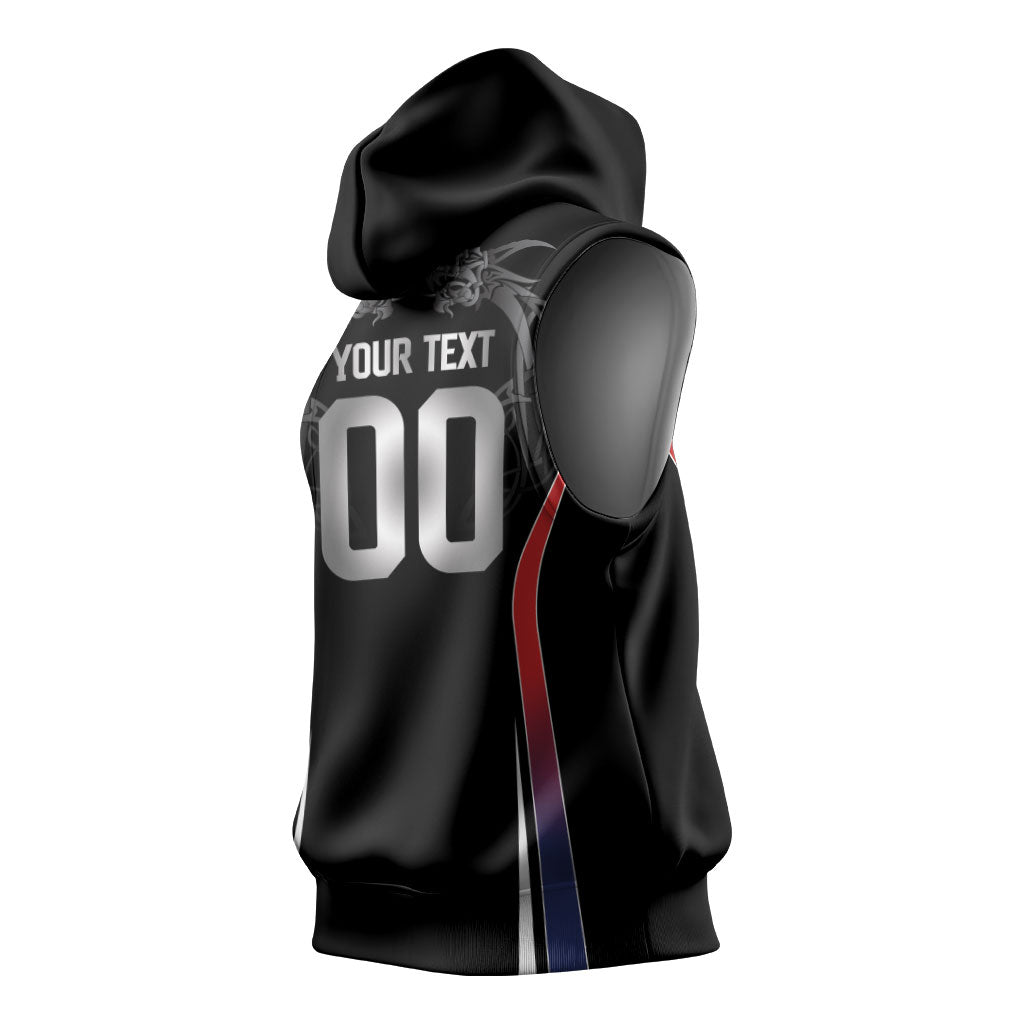Custom Norway Viking Heritage Sleeveless Hoodie Norge Never Falls Quarterfinal Edition