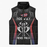 Custom Norway Viking Heritage Sleeveless Puffer Jacket Norge Never Falls Quarterfinal Edition