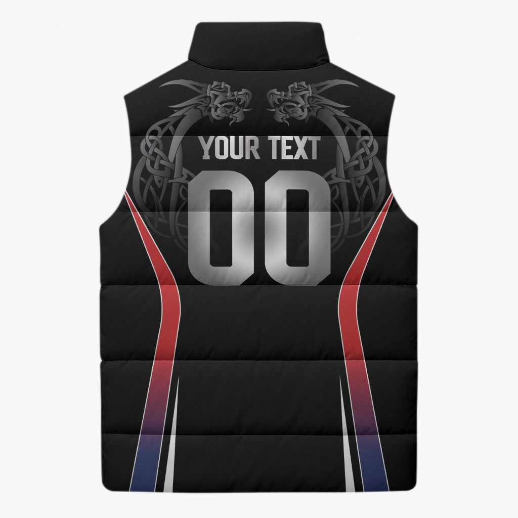 Custom Norway Viking Heritage Sleeveless Puffer Jacket Norge Never Falls Quarterfinal Edition