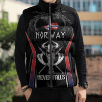 Custom Norway Viking Heritage Sleeveless Puffer Jacket Norge Never Falls Quarterfinal Edition