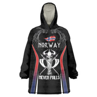 Custom Norway Viking Heritage Wearable Blanket Hoodie Norge Never Falls Quarterfinal Edition