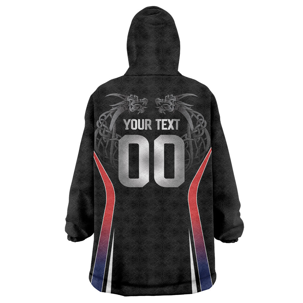 Custom Norway Viking Heritage Wearable Blanket Hoodie Norge Never Falls Quarterfinal Edition