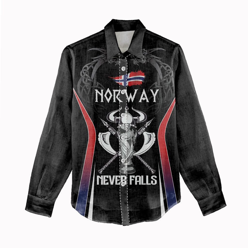 Custom Norway Viking Heritage Women Casual Shirt Norge Never Falls Quarterfinal Edition