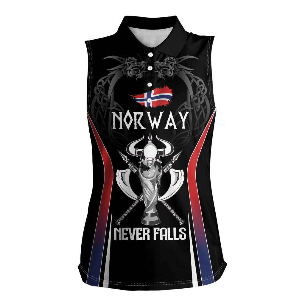Custom Norway Viking Heritage Women Sleeveless Polo Shirt Norge Never Falls Quarterfinal Edition