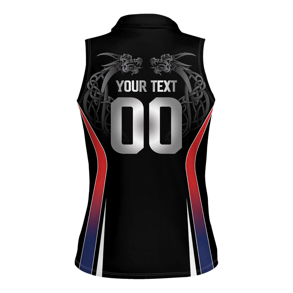 Custom Norway Viking Heritage Women Sleeveless Polo Shirt Norge Never Falls Quarterfinal Edition